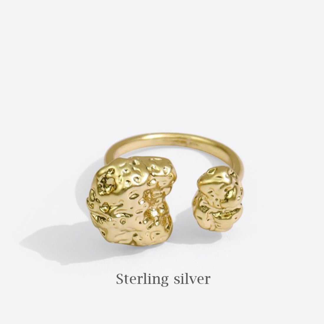 Gold Nugget Metal Texture Open Stud Ring nugget earrings
