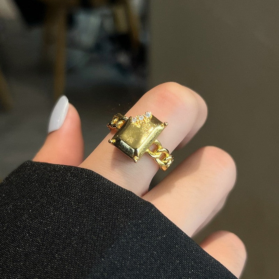Gold Plated Cubic Diamond Ring